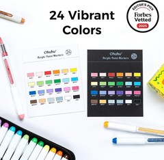 24PCS Ohuhu Acrylic Paint Pens Automatic Ink Control Art Marker Set