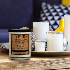 Cedar Crate Market Funny Candle Gift for Coworker, 10 Ounce, White