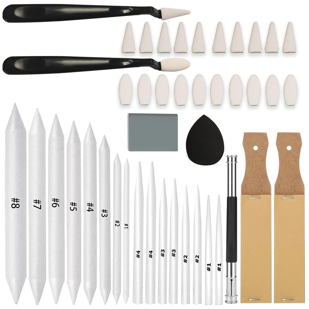 43 PCS Blending Stumps and Tortillions Paper Art Blenders Sketch 43 Pcs
