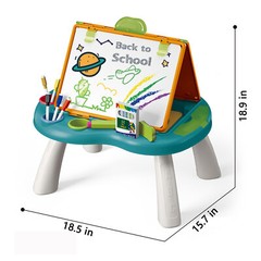 Portable Kids Toddlers Double Sided Tabletop Art Easel With Painting Accessories