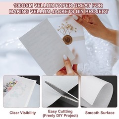 PATIKIL 30 Sheets Vellum Paper 4.25×5.5, Vellum Paper Printable Translucent P…