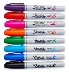 Sharpie 8 Assorted Brush Tip Permanent Markers 1810703 New In Pack