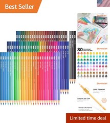 80 Colored Pencils with Names & Numbers – Ideal for Artists & Beginners