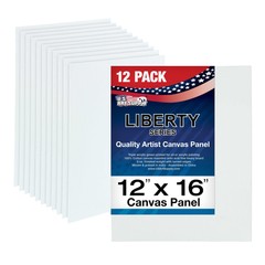 Blank Cotton Canvas Panels 12″x16″ 12 PK Mounted Art Boards Paint Supplies Craft