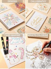 48 Colors Glitter Markers Pens Dual Tip 24 Pack Glitter Brush Markers Profess…