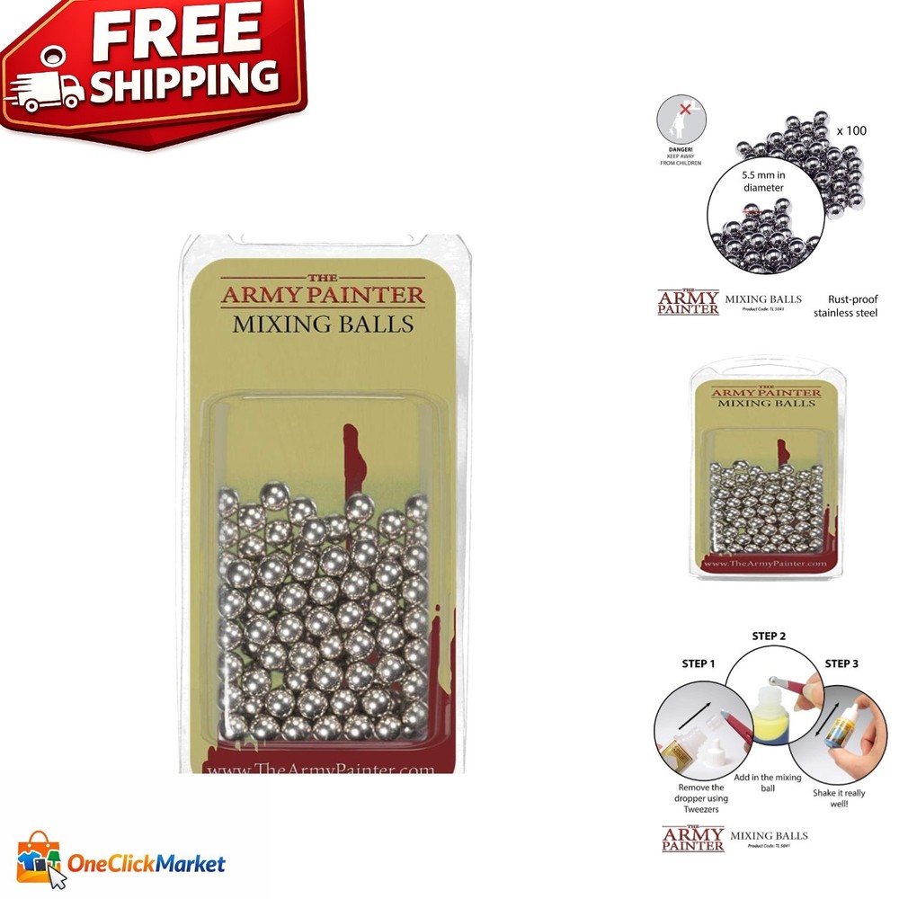 Versatile 5.5mm Stainless Steel Paint Mixing Balls – Rust Resistant, 100 Count