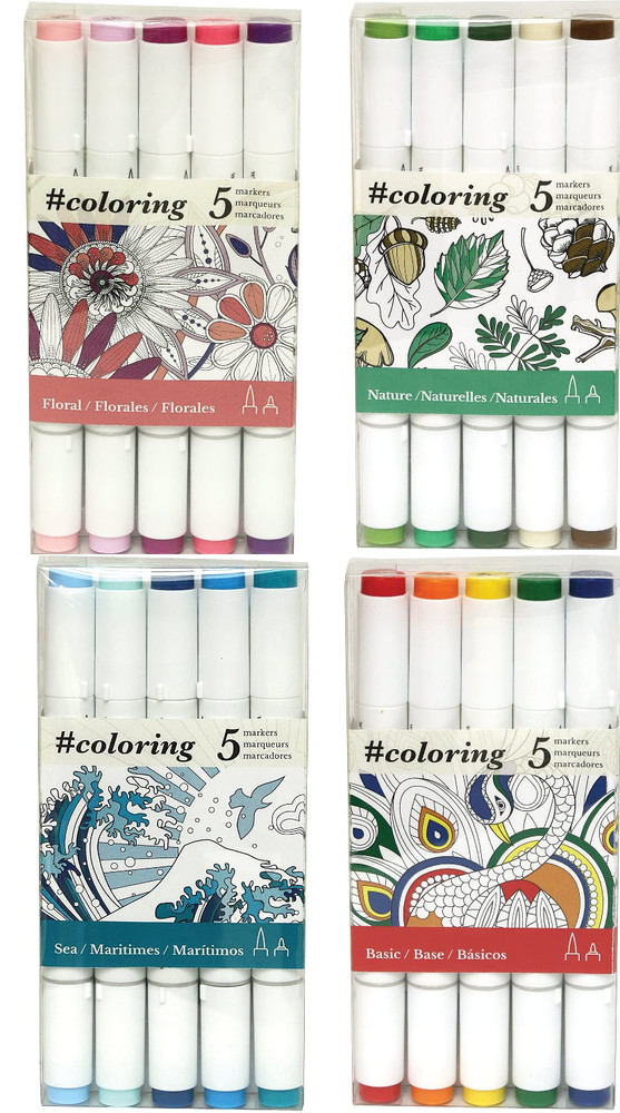 Art Alternatives #coloring Professional, Alcohol Based Coloring Markers Set of 5