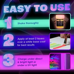 Glow in The Dark | Luminescent | Phosphorescent | Self-Luminous Paint – Set of 8
