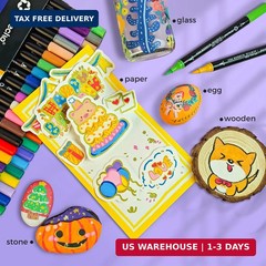 Artecho Acrylic Paint Markers 72 Colors, Acrylic Paint Pens with Brush Tip and F
