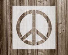 Peace Sign Stencil, Durable Handmade Mylar Reusable Craft Template, 2192