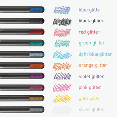 Glitter Gel Pens, 10 Count, 10 Assorted Colors, 1.0 Mm Bold Point, Smooth Writin
