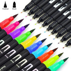 120 Color Dual Tip Watercolour Pen Fine and Brush Tip Markers for Adults & Kids