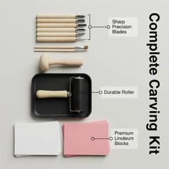 Lnncdsc Linocut Kit for Beginners & Adults â€“ Complete Block Printing Supplies