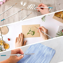 6 Pcs Script Liner Brush Set Fine Point Detail Paint Brushes for Art Crafts