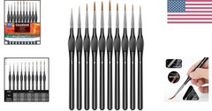 Durable 10-Piece Micro Paint Brush Set with Fine Point for Detailed Art Projects