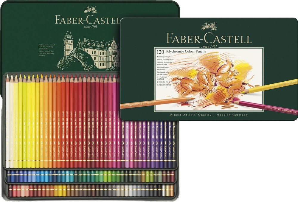 Polychromos Artists’ Color Pencils – Tin of 120 Colors – Premium Quality Arti…