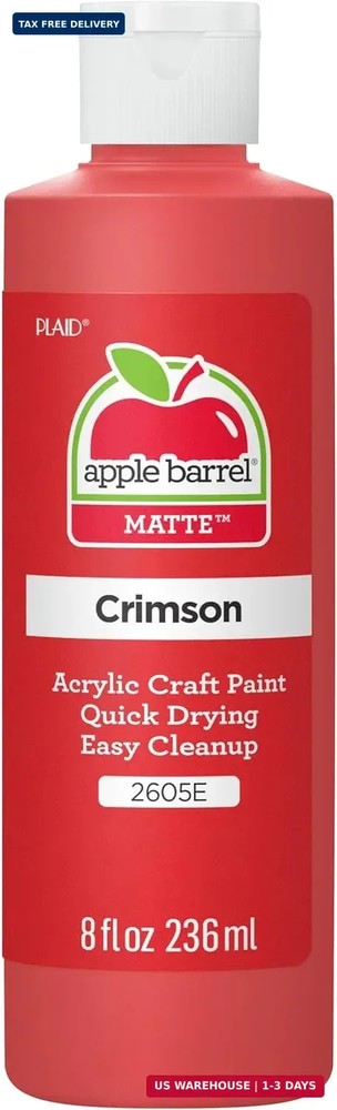 Apple Barrel, Matte Acrylic Paint, 8 fl oz, Crimson, (Pack of 1)