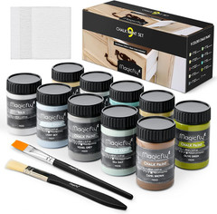 15 Pcs Chalk Furniture Paint Set, 9 Colors Ultra Matte Finish Acrylic Craft Pain