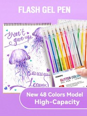 8 Colors Glitter Gel Pens Set – Glow in Dark Metallic & Highlighter Pens-UK
