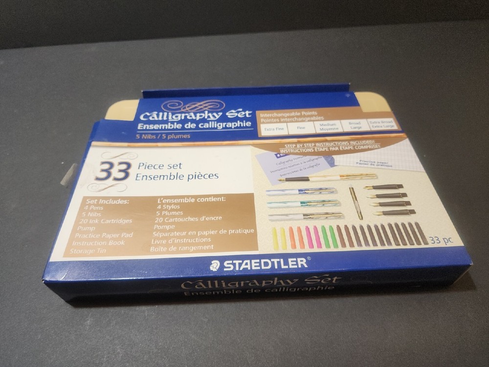 Staedtler Calligraphy 33 Piece Set – 4 Pens – 5 Nibs – 20 Ink Cartridges