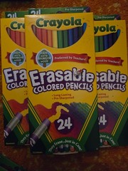 1 Pack CRAYOLA Erasable Colored Pencils 24ct – Pre-sharpened, Non-Toxic