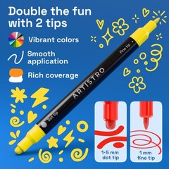 ARTISTRO 240 Precision Dual-Tip Acrylic 1 Count (Pack of 240), Multicolor