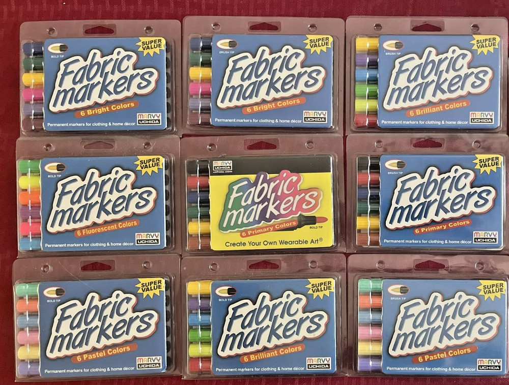 LOTS Fabric Markers 9 packages Marvy Uchida Markers New great for resell