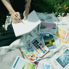 Travel Watercolor Set – 18 Classic Color Watercolor Paint Set with Brushes Wa…