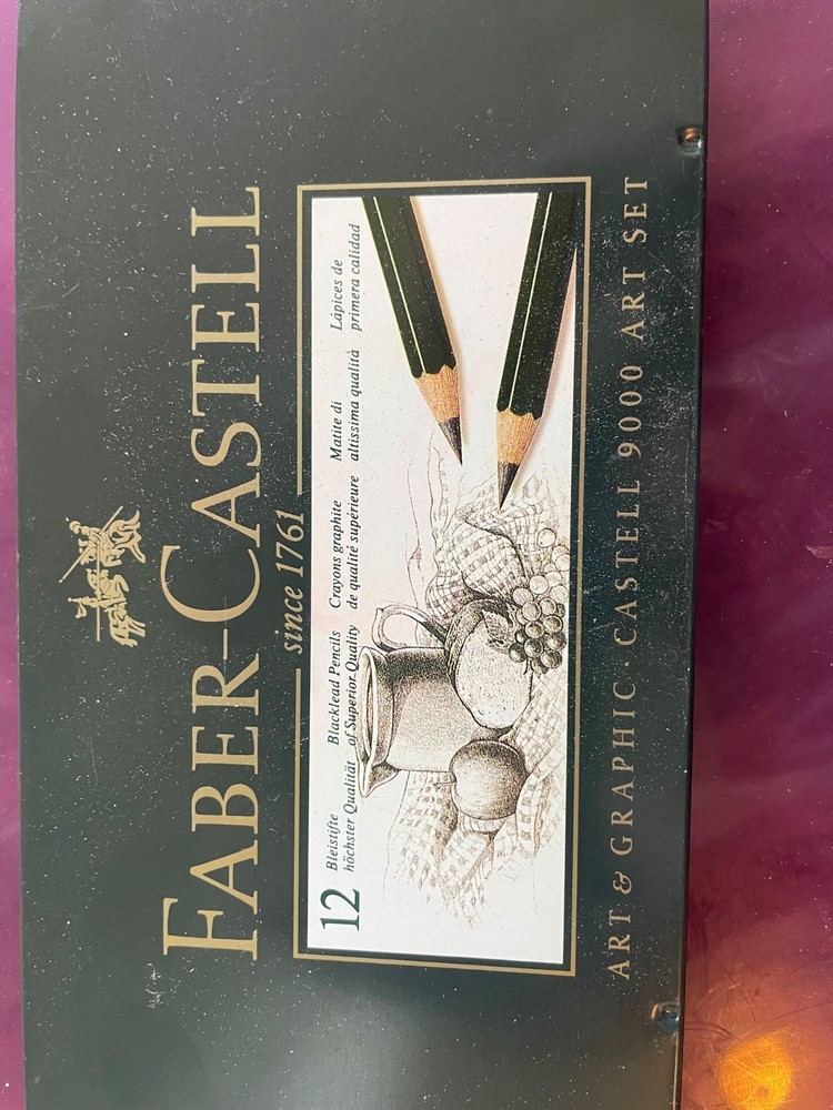 Faber-Castell 12 Drawing Pencil Set 9000 Used Gently Artist Sketching Art