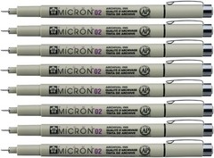 Sakura Pigma Micron Drawing Pens 02 Black Ink, Line Width 0.3Mm – 8 Pack of Micr