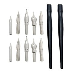 2 Sets/12PCS Comic Pen Holders and Dips Students Art Drawing Writing Pen Suit