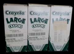 Lot 3 Doz 2004 Binney & Smith For Hallmark LARGE Bulk 36 BLACK Crayola CRAYONS