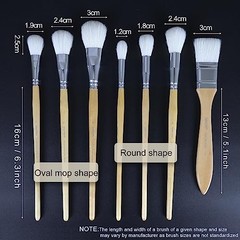 Gilding Brush Set, 7 Pieces Versatile Goat Hair Blending Mop Brushes for