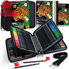 120 Colored Pencils Set with Carry Case, Sketchbook, Blender, Sharpeners & Co…