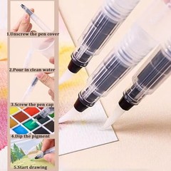 Mini Watercolor Paint Set Travel Portable Palette Pocket Artists Wooden 8 Grids