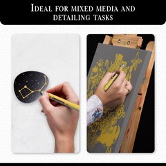 2 Gold Acrylic Paint Pen | Set 2 Gold Paint Marker Metallic | Dual Tip Fine 0…