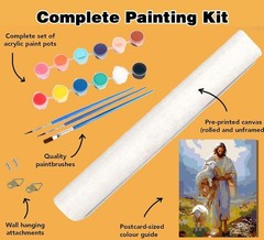 Jesus Paint by Numbers for Adults – Christian Paint by Numbers Kits on Canvas fo