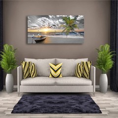Canvas Wall Art Black and White Beach Palms Prints Paintings for Home Wall De…