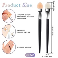 24 Pcs Sponge Applicators,Small Painting Brushes Small, Silver