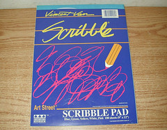 9X12 VINCENT VAN SCRIBBLE PAD W/ 100 COLORED SHEETS BY RIVERSIDE ART STREET 1990