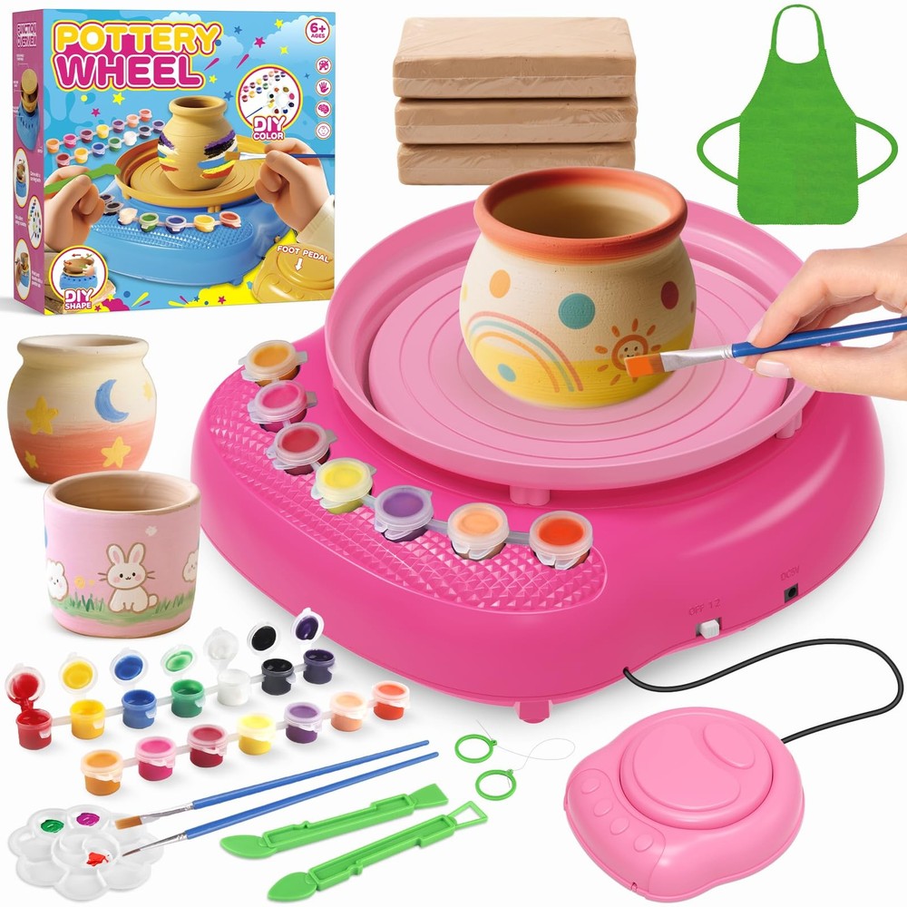TingingYuli Pottery Wheel for Kids,Complete 20 cm x 20 x 5 cm, rose