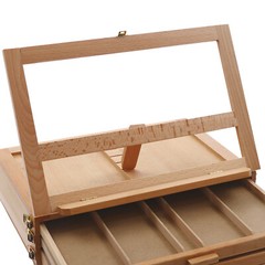 Adjustable Beech Wood Tabletop Easel with 3 Drawers & Storage