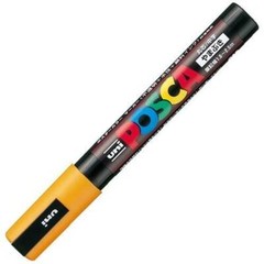 Uni Posca PC5M.3 Water-Based Paint Marker, Medium Point, Golden Yellow