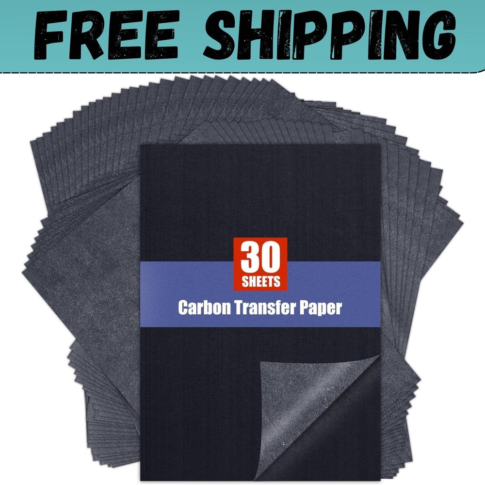 Carbon Paper for Tracing Transfer-Paper Pad, 30 Pcs Black Graphite Copy Paper fo