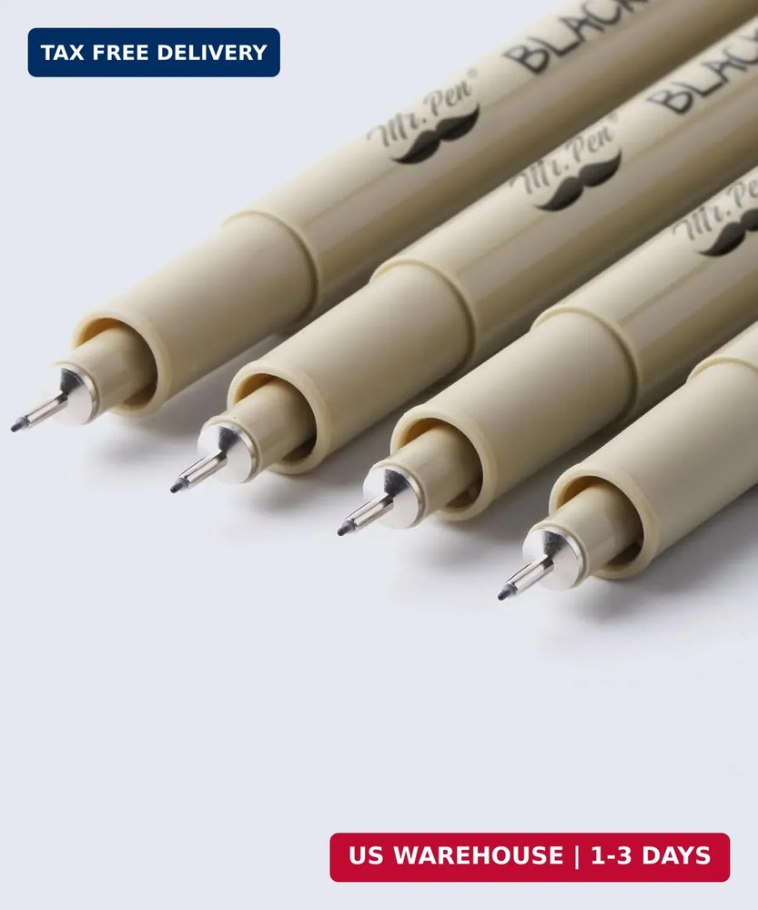 Mr. Pen- Black Fineliners, 0.25mm, 4 Pack, Bible Pens No Bleed, Fine Tip, Ultra