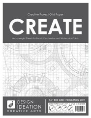 Design Ideation Grid Paper : Multi-Media for Pencil, Grey