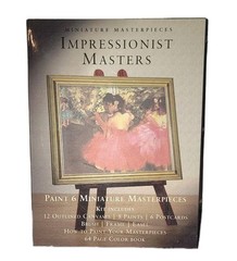 Paint 6 Miniature Masterpieces Impressionist Masters Kit Paints Easel Brushes