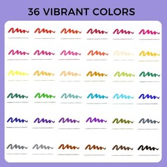 Washable & Non-Toxic 36 Color Marker Set for Sketching, Writing, and More