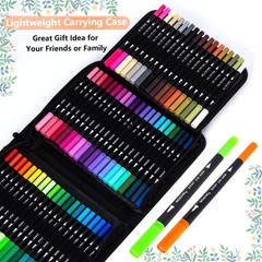 72 Colors Dual Tip Art Markers Pens for Adult Coloring Books, Brush and Fine …