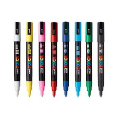 uni POSCA PC-3M Water-Based Paint Markers, Reversible Fine Tip, 0.9-1.3 mm, Asso